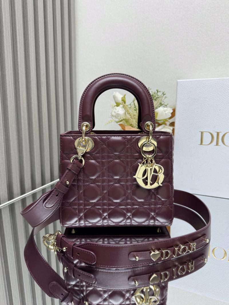 Lady Dior Lambskin Bag Burgundy MD0505