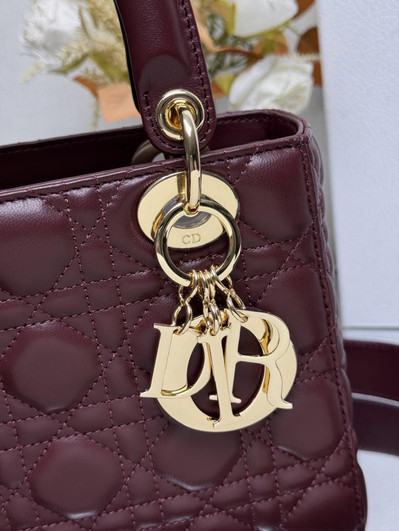 Lady Dior Lambskin Bag Burgundy MD0505