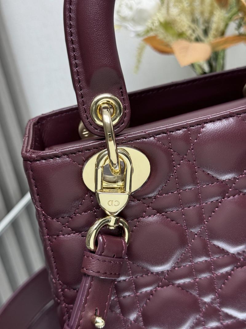 Lady Dior Lambskin Bag Burgundy MD0505