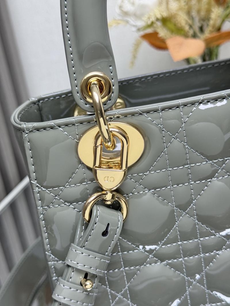 Lady Dior Patent Leather Bag Grey MD0505