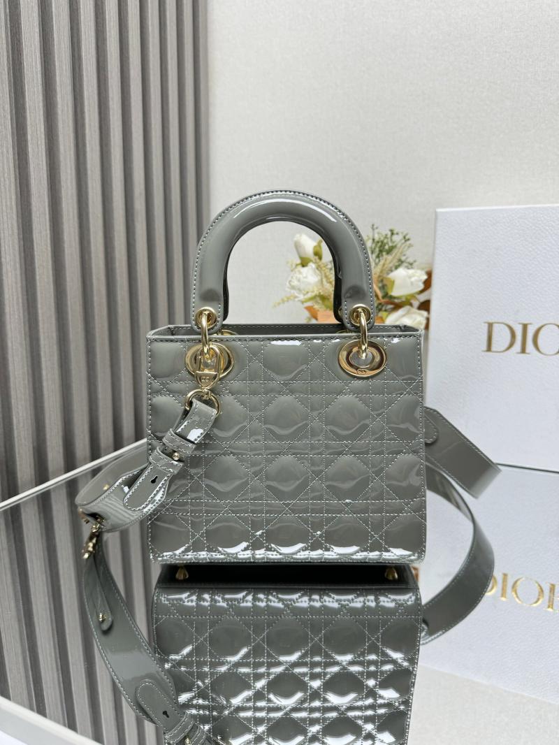 Lady Dior Patent Leather Bag Grey MD0505