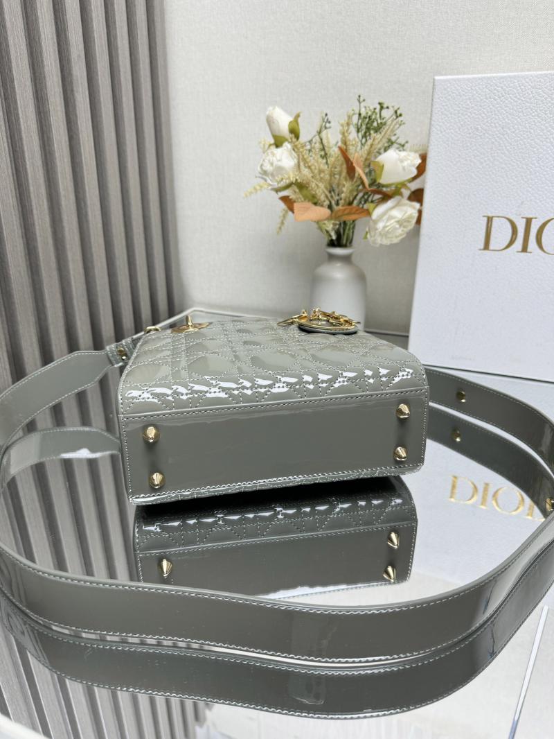 Lady Dior Patent Leather Bag Grey MD0505