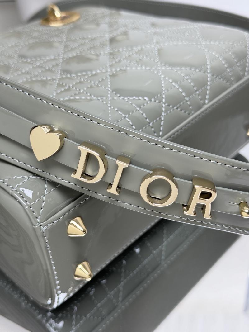 Lady Dior Patent Leather Bag Grey MD0505