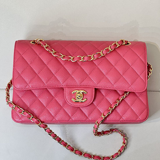 Medium Chanel Caviar Flap Bag A01112 Dusky pink with Gold