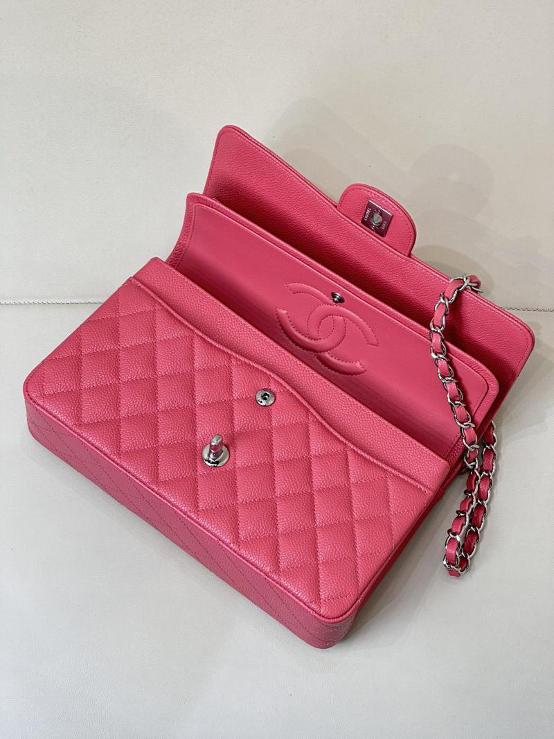 Medium Chanel Caviar Flap Bag A01112 Dusky pink with Silver