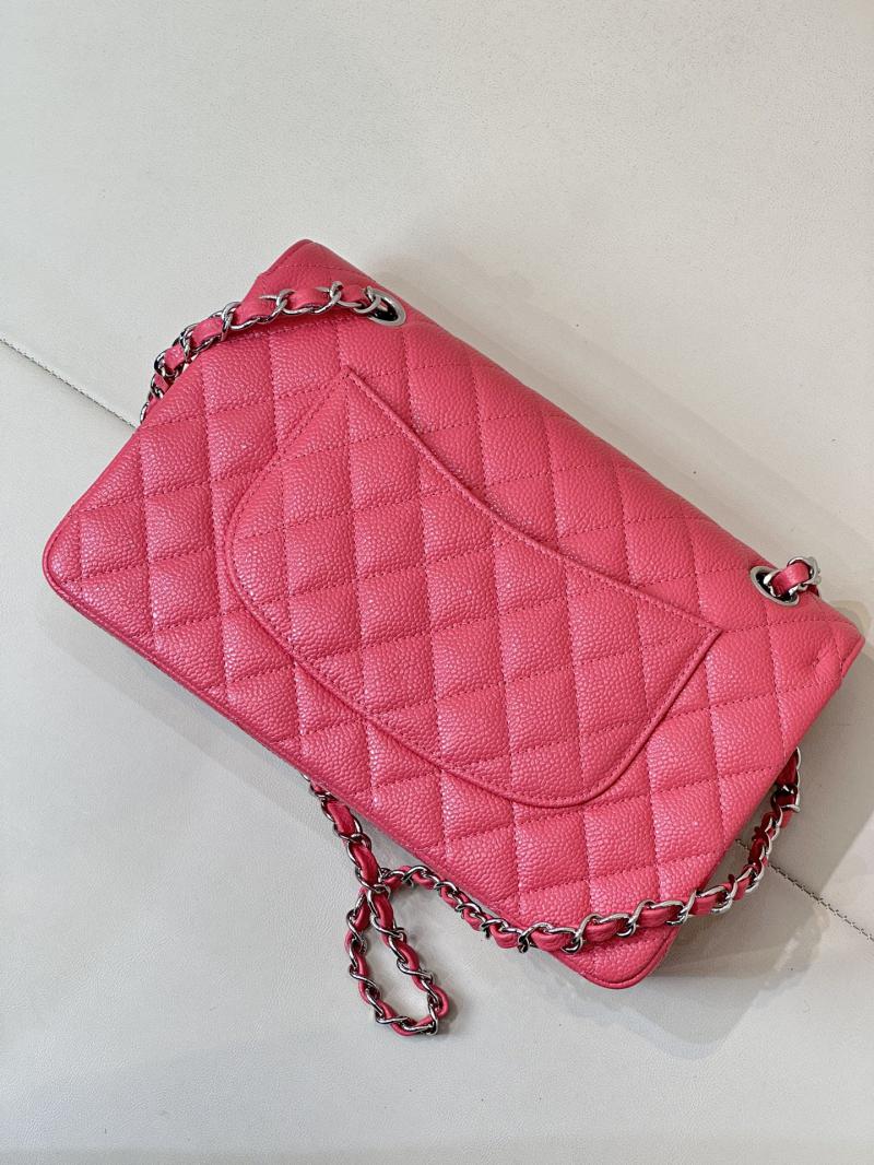 Medium Chanel Caviar Flap Bag A01112 Dusky pink with Silver