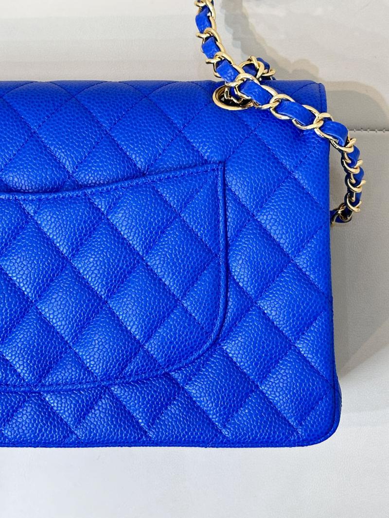 Medium Chanel Caviar Flap Bag A01112 Klein blue with Gold