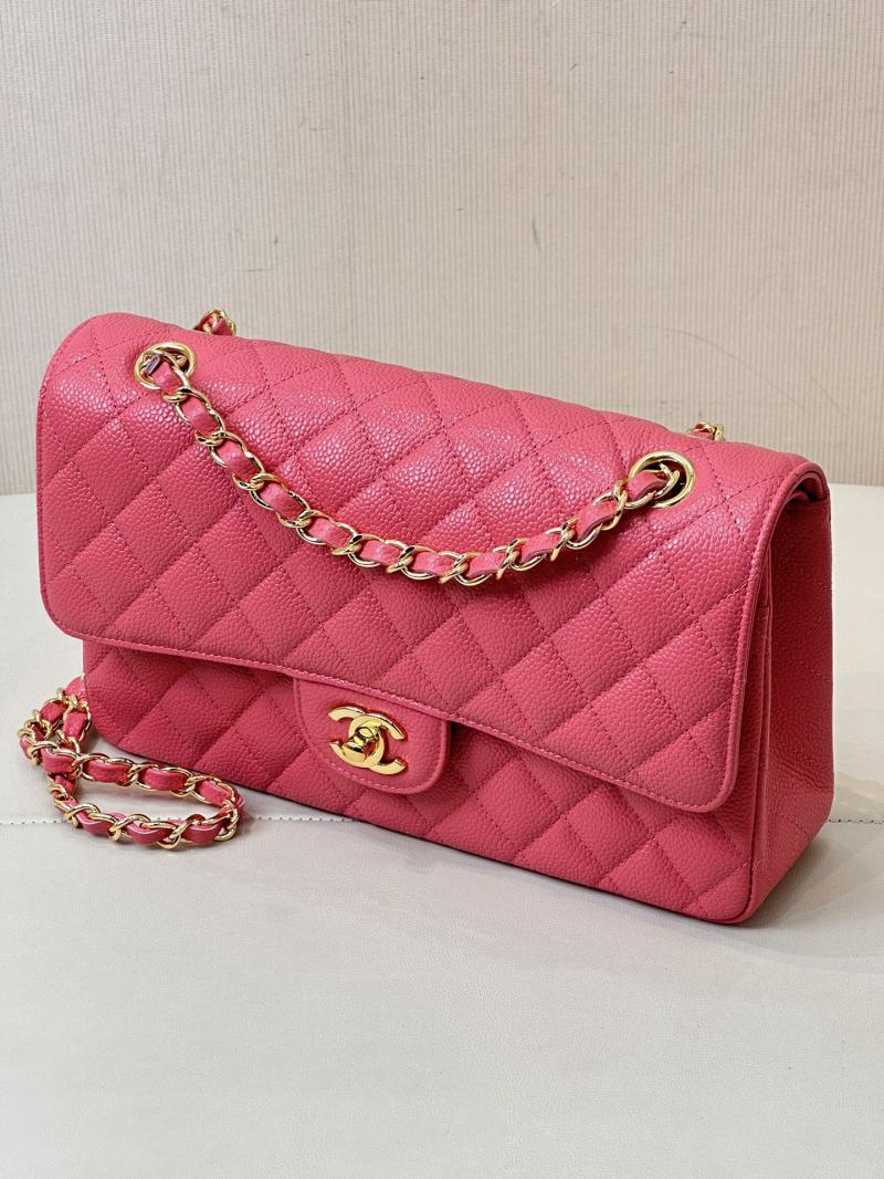 Medium Chanel Caviar Flap Bag A01112 Peach with Gold