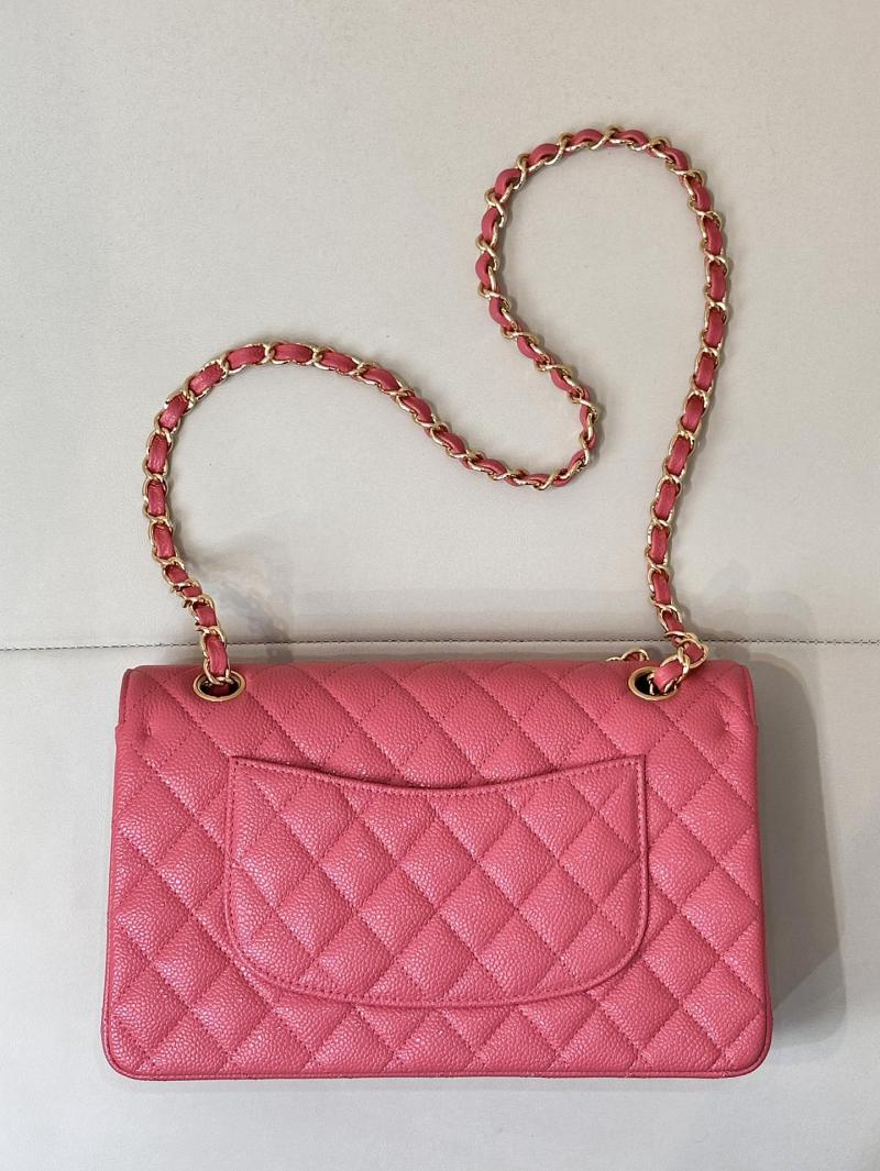 Medium Chanel Caviar Flap Bag A01112 Peach with Gold