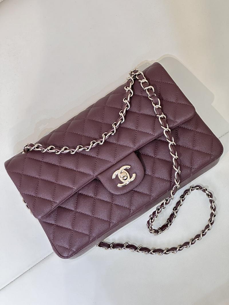 Medium Chanel Grained Calfskin Flap Bag A01112 Chocolate