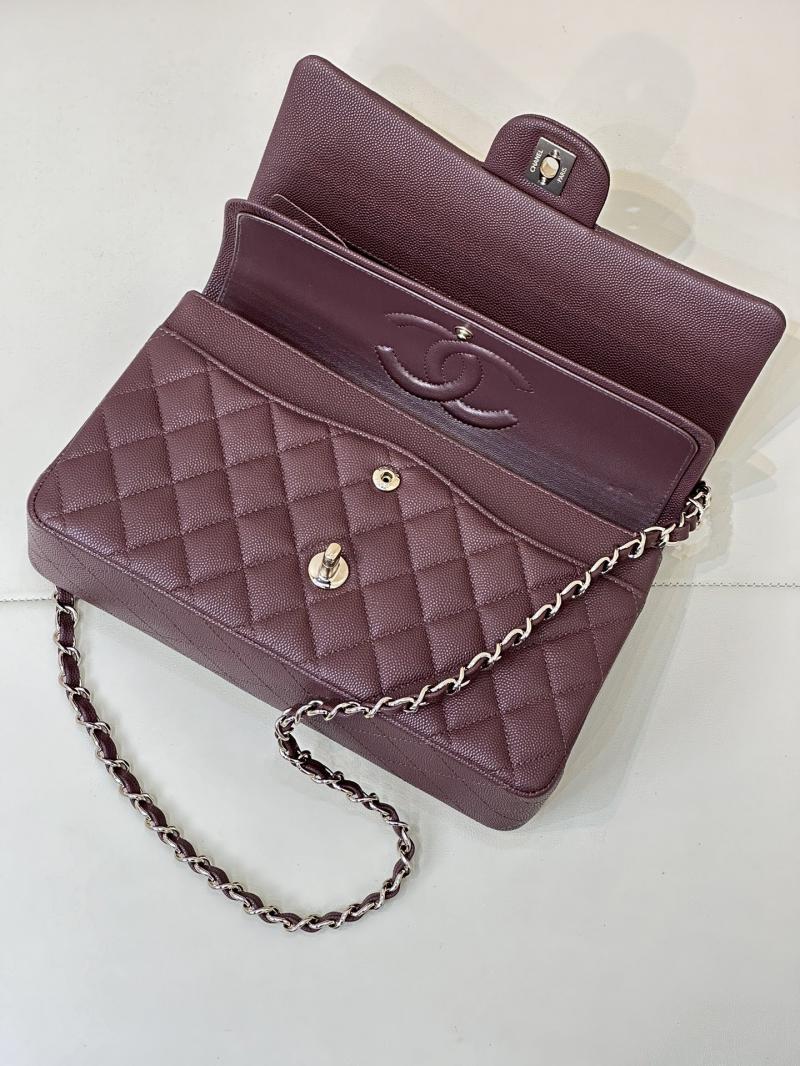 Medium Chanel Grained Calfskin Flap Bag A01112 Chocolate