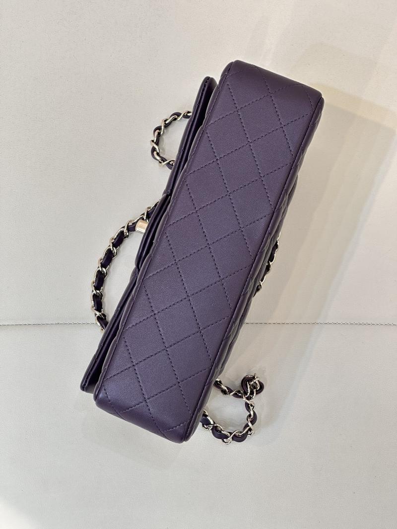 Medium Chanel Lambskin Flap Bag A01112 Dark Purple