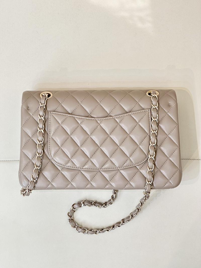 Medium Chanel Lambskin Flap Bag A01112 Light Grey