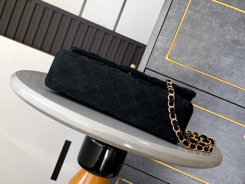 Medium Chanel Suede Flap Bag A01112 Black