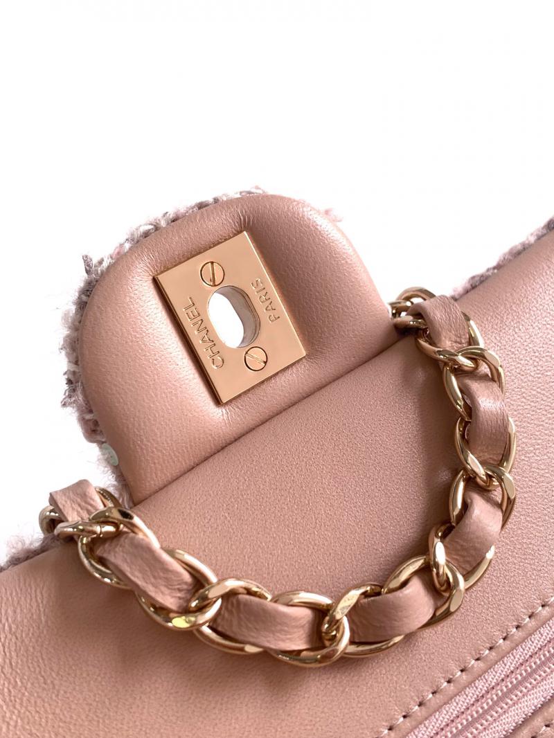 Medium Chanel Tweed Flap Bag A01112 Light Pink