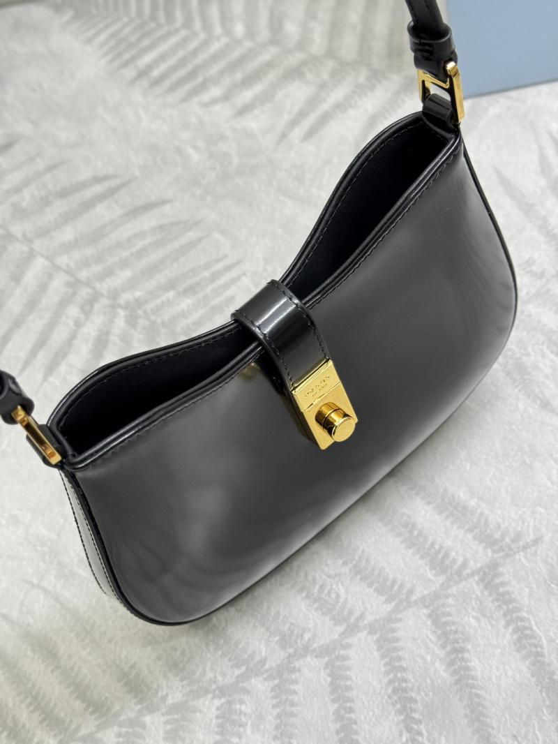 Prada Cleo brushed leather shoulder bag 1BC169 Black