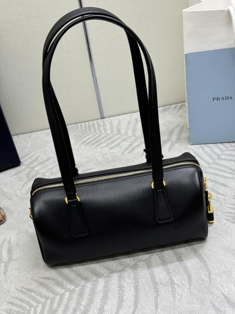 Prada Medium leather top-handle bag 1BB127 Black