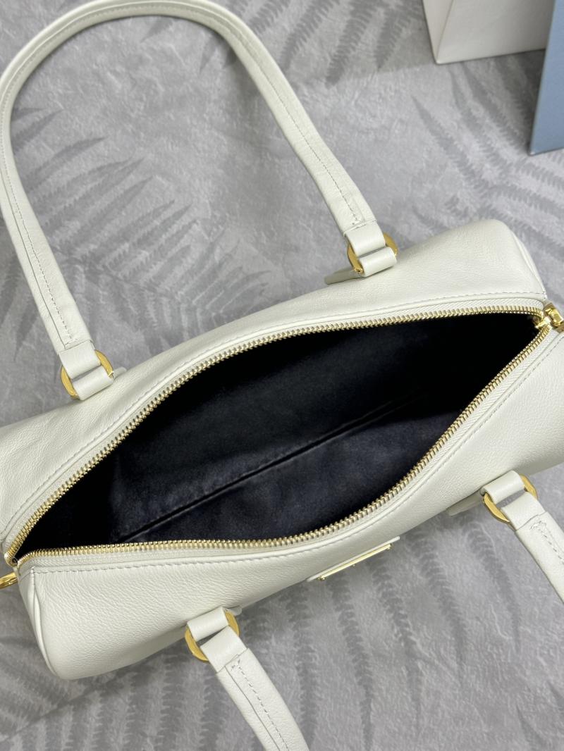 Prada Medium leather top-handle bag 1BB127 White