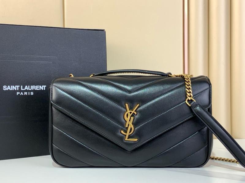 Saint Laurent Lambskin Loulou Medium Bag Black 801439