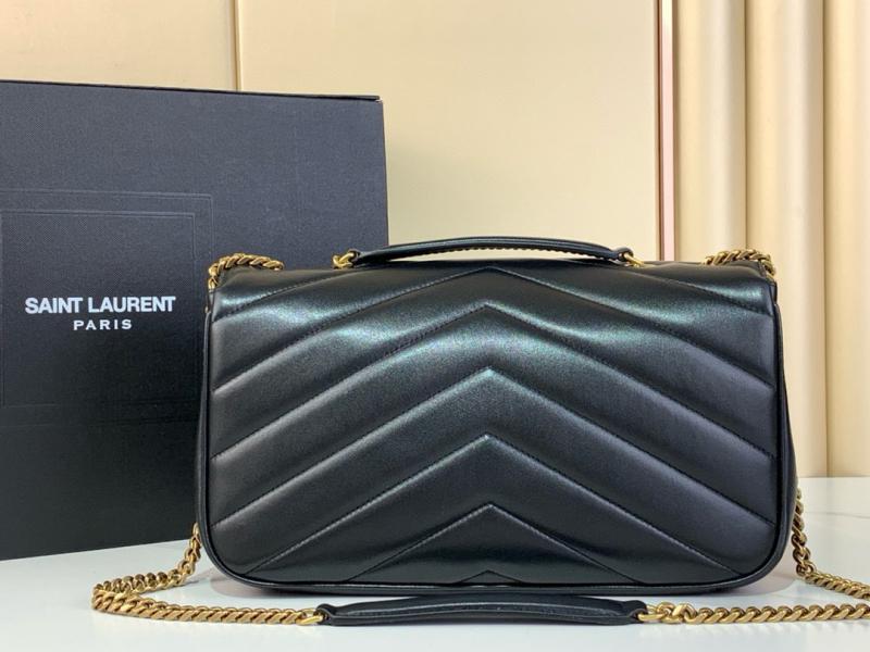 Saint Laurent Lambskin Loulou Medium Bag Black 801439