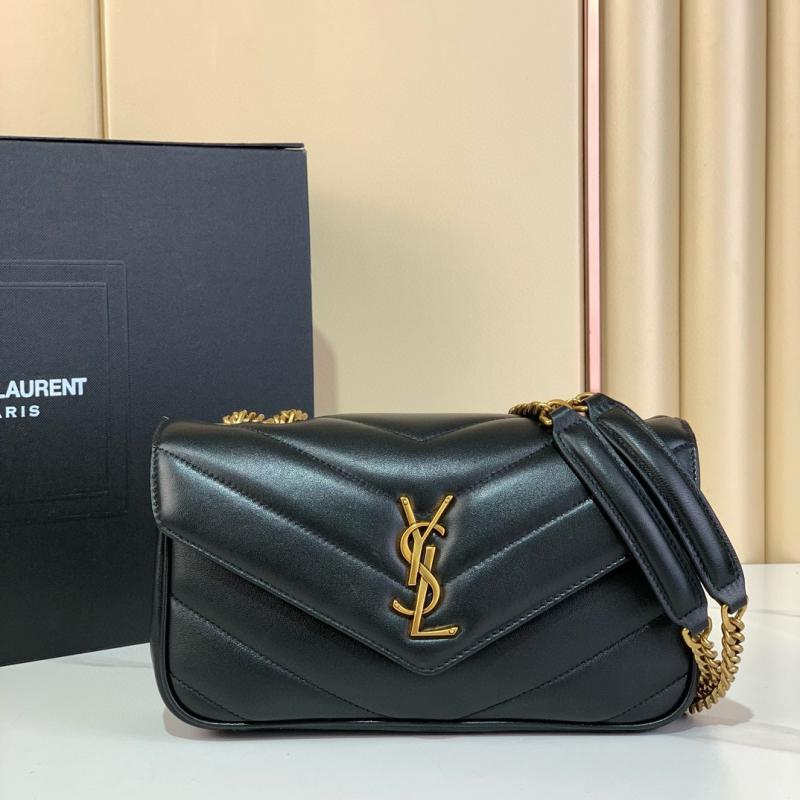 Saint Laurent Lambskin Loulou Small Bag Black 801437