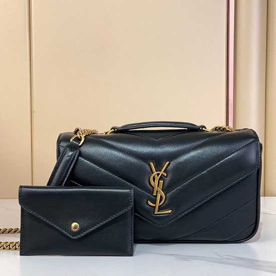 Saint Laurent Lambskin Loulou Small Bag Black 801437