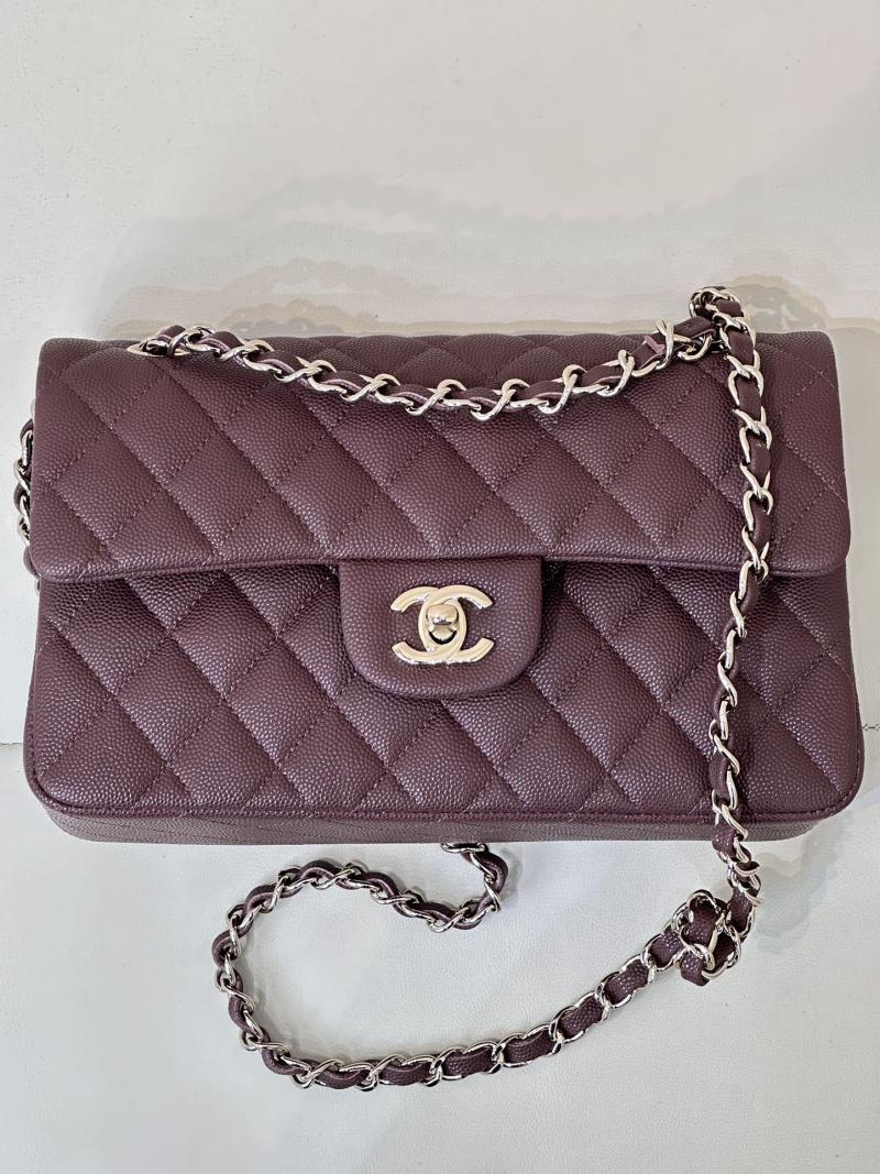 Small Chanel Grained Calfskin Flap Bag A01117