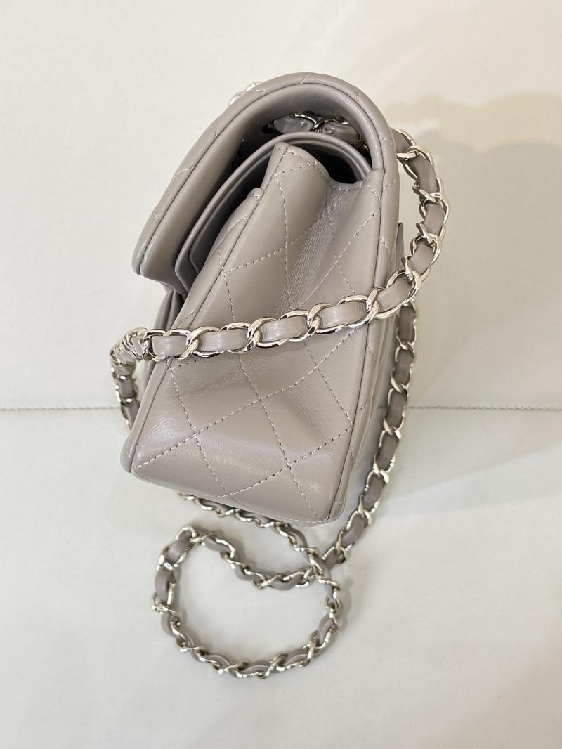 Small Chanel Lambskin Flap Bag A01117 Light Grey