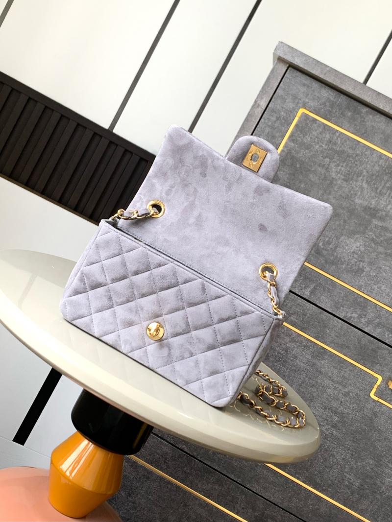 Small Chanel Suede Flap Bag A01116 Grey