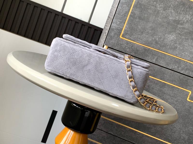 Small Chanel Suede Flap Bag A01116 Grey