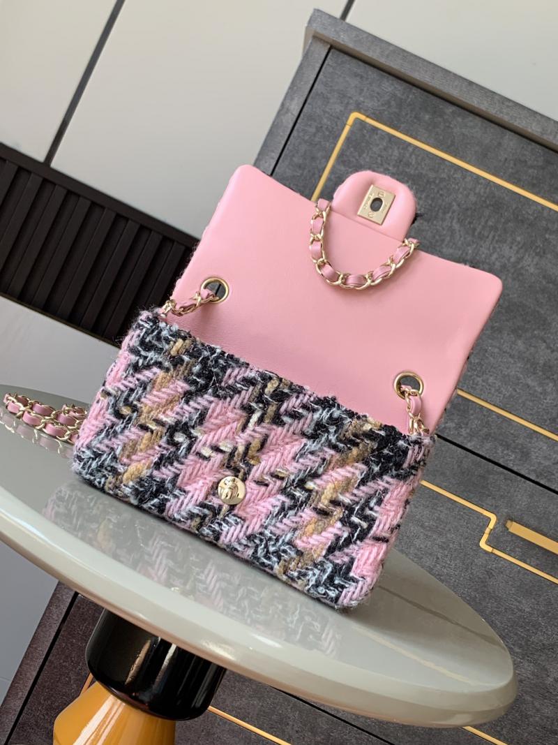 Small Chanel Tweed Flap Bag A01116 Pink