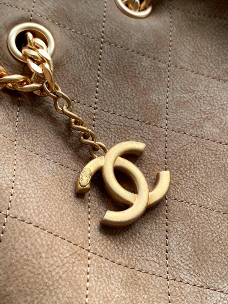 Chanel Calfskin Bucket Bag Camel AS02141