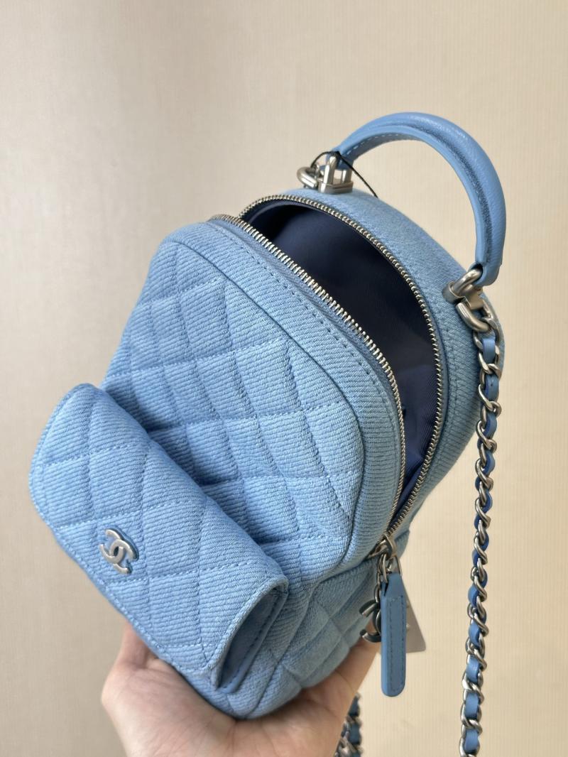 Chanel Denim Mini Backpack Blue AP3753