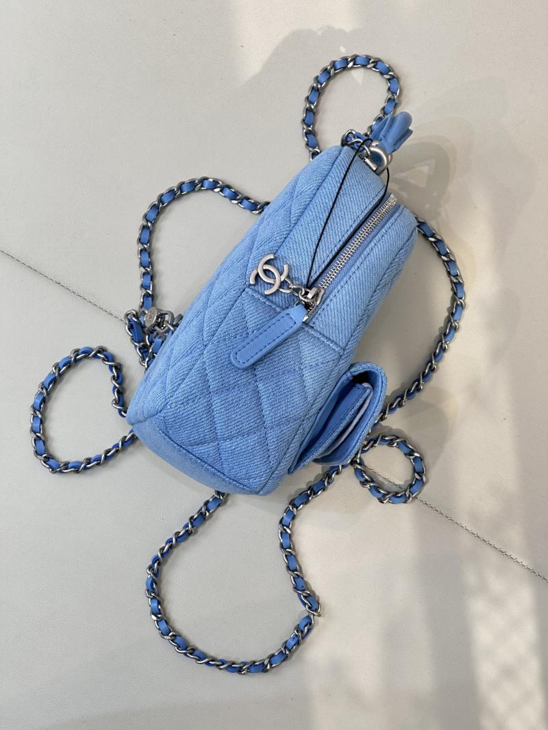 Chanel Denim Mini Backpack Blue AP3753