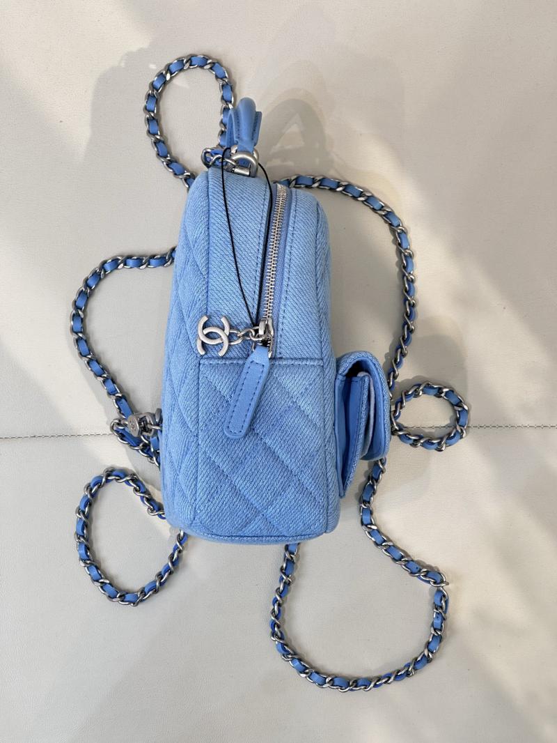 Chanel Denim Mini Backpack Blue AP3753