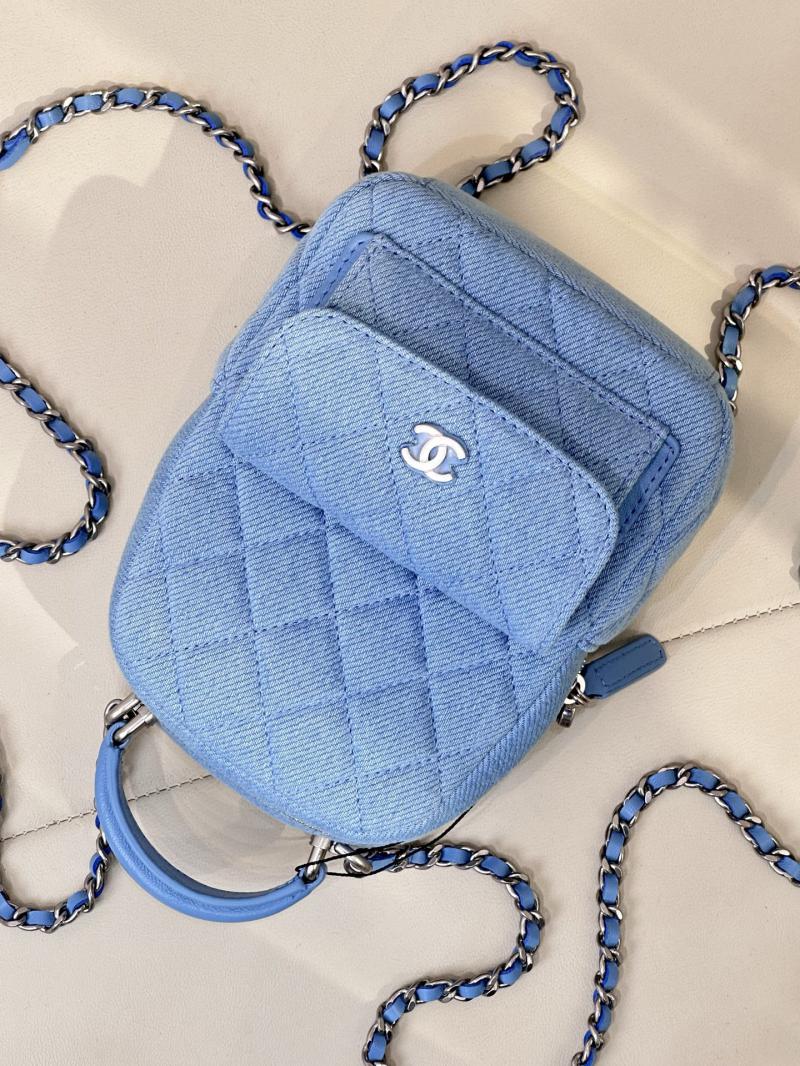 Chanel Denim Mini Backpack Blue AP3753