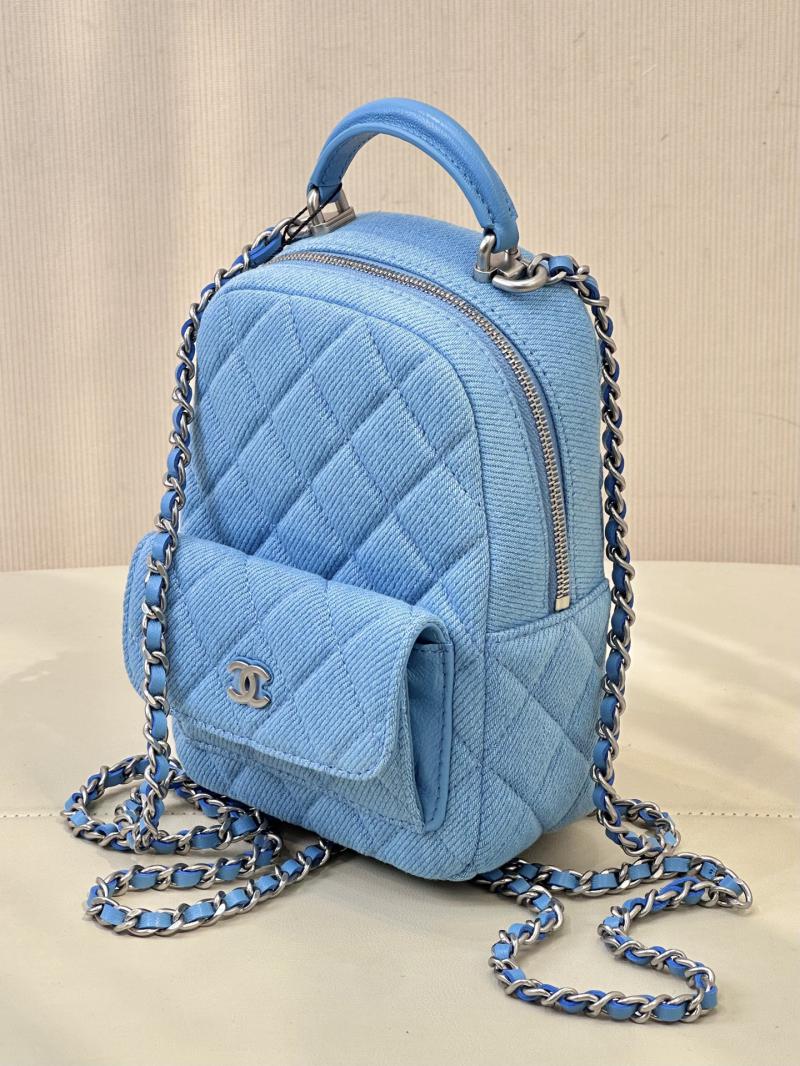 Chanel Denim Mini Backpack Blue AP3753