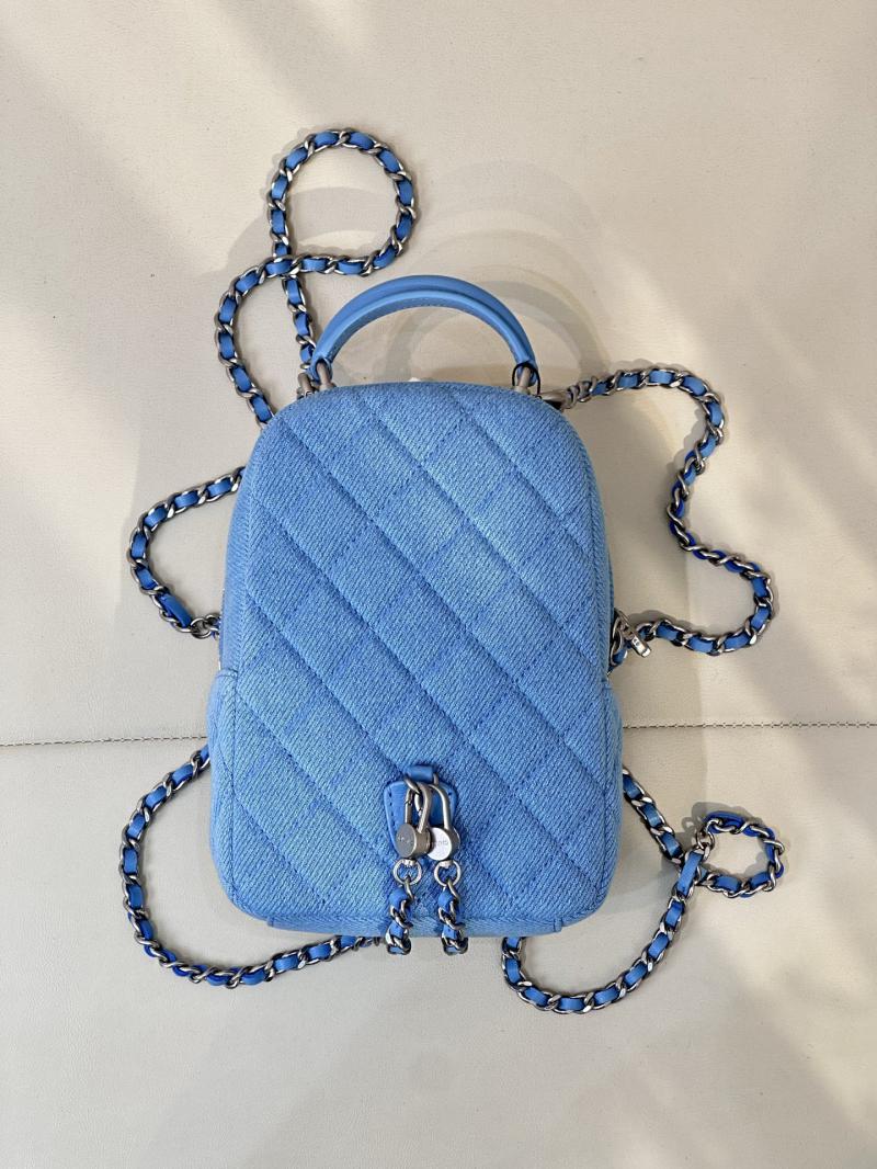 Chanel Denim Mini Backpack Blue AP3753