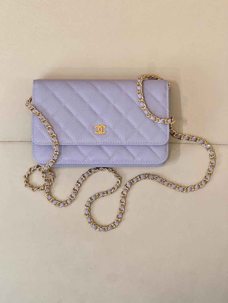 Chanel WOC Chain Wallet AP0250 Purple with Gold