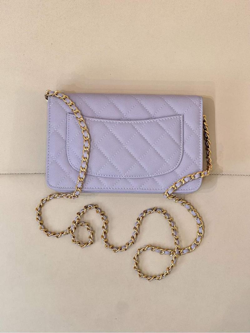 Chanel WOC Chain Wallet AP0250 Purple with Gold