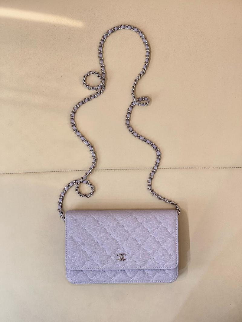 Chanel WOC Chain Wallet AP0250 Purple with Silver