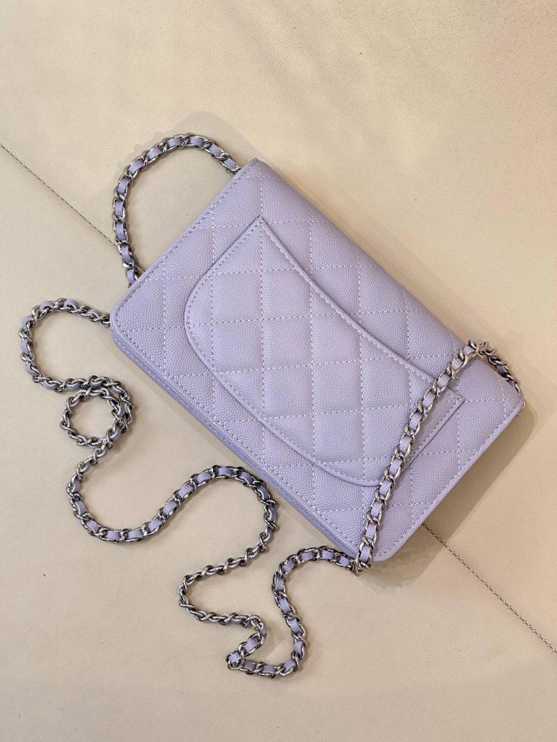 Chanel WOC Chain Wallet AP0250 Purple with Silver