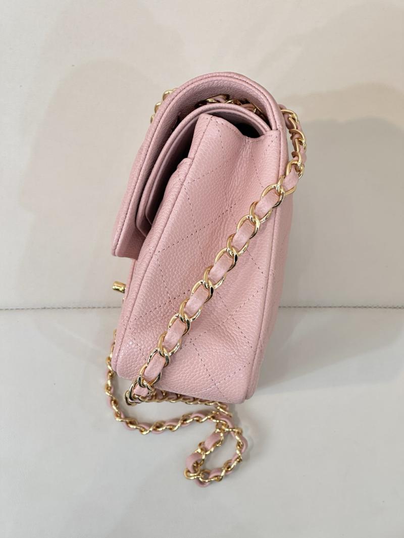 Medium Chanel Caviar Flap Bag A01112 Pink with Gold