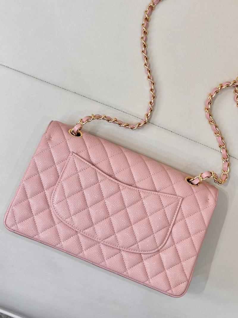 Medium Chanel Caviar Flap Bag A01112 Pink with Gold