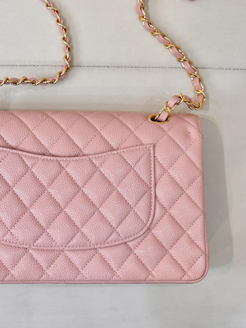 Medium Chanel Caviar Flap Bag A01112 Pink with Gold