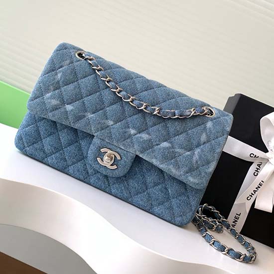 Medium Chanel Denim Flap Bag Blue AS1112