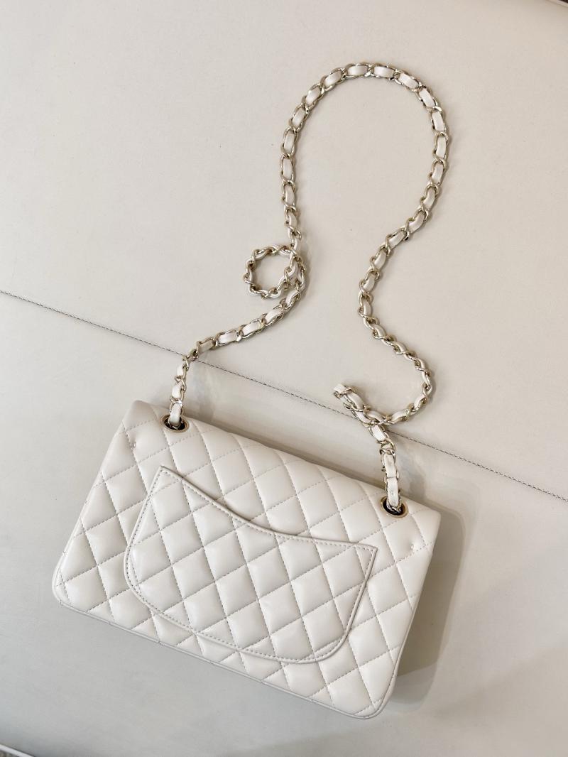 Medium Chanel Lambskin Flap Bag A01112 Cream