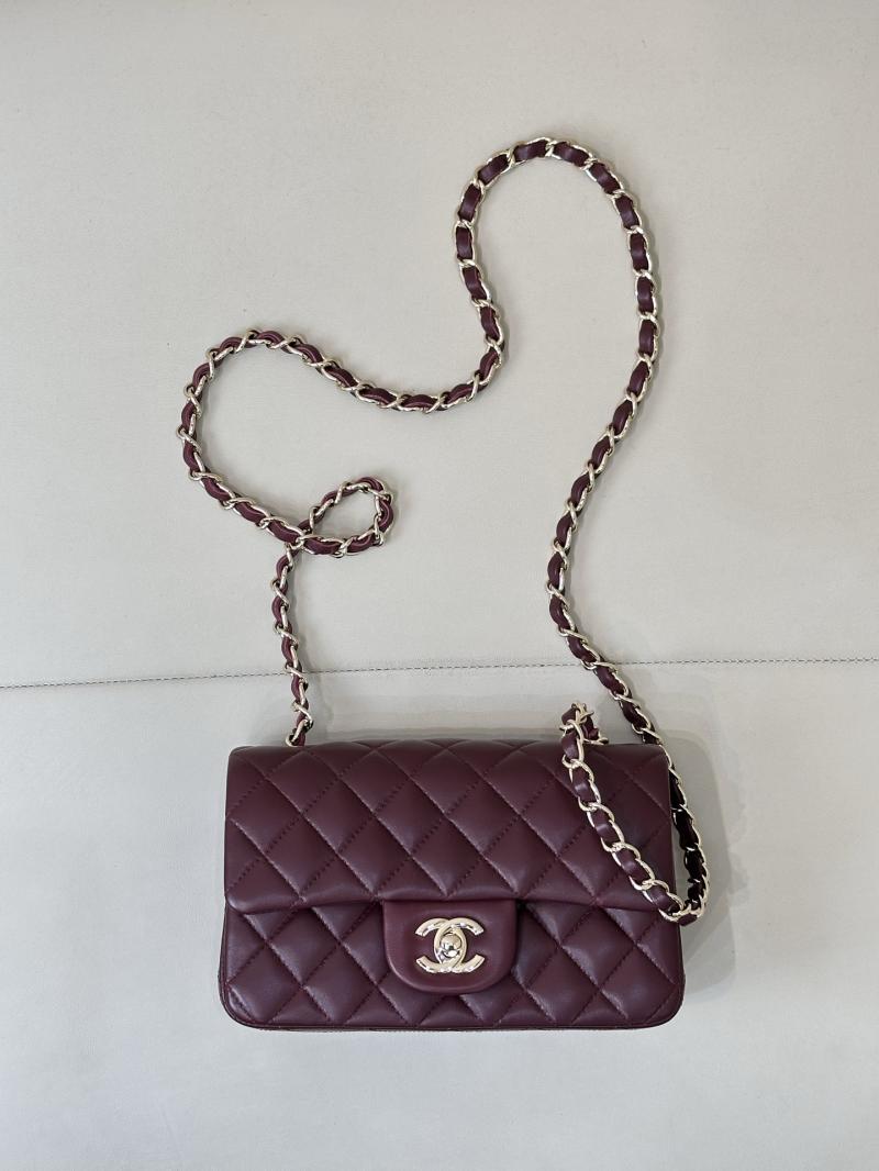 Small Chanel Lambskin Flap Bag A01116 Burgundy