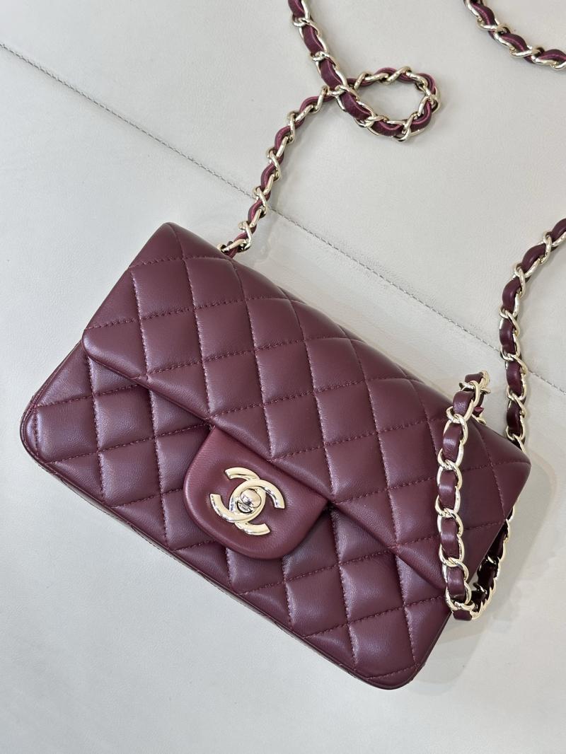 Small Chanel Lambskin Flap Bag A01116 Burgundy