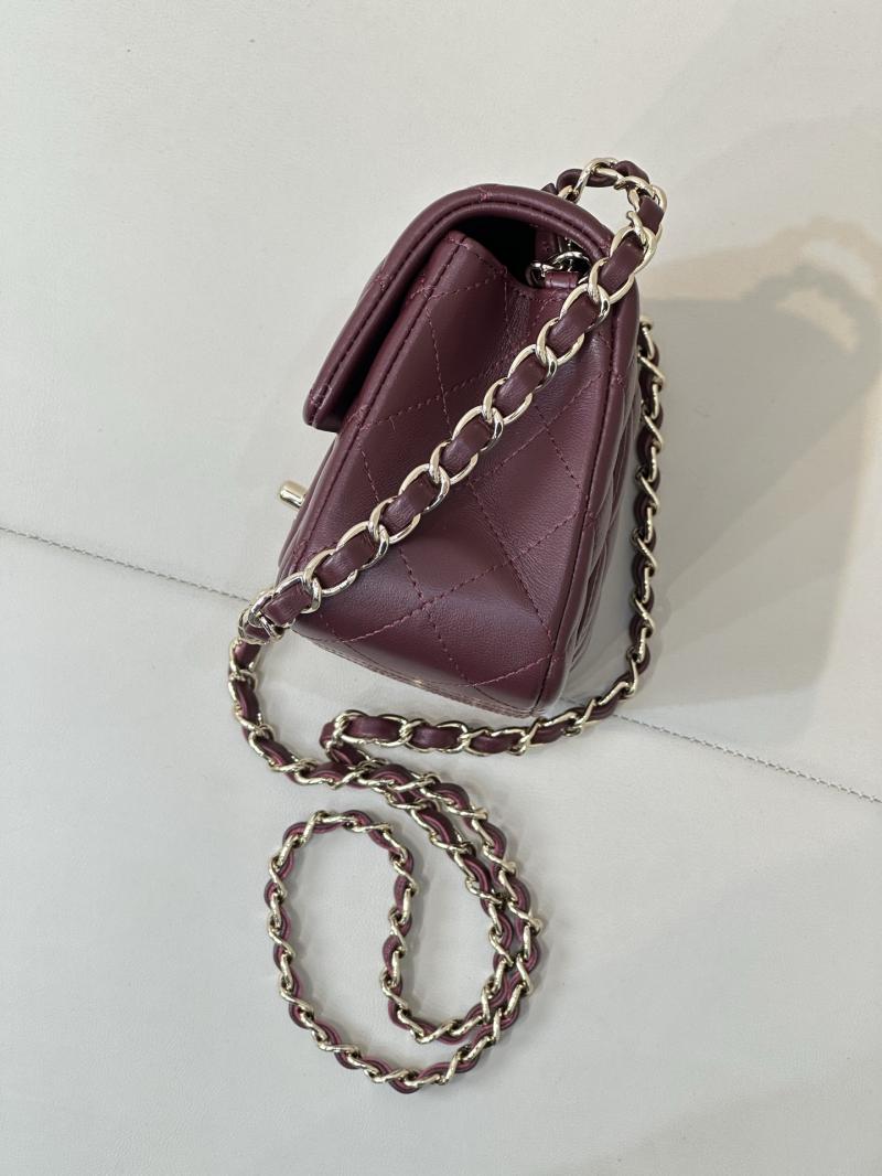 Small Chanel Lambskin Flap Bag A01116 Burgundy